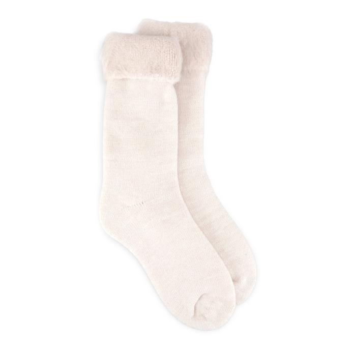 totes toasties® Ladies Thermal Brushed Bed Sock Oat Extra Image 2